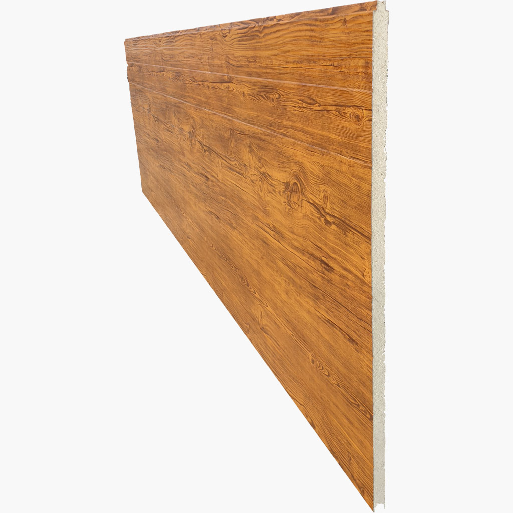 Panel imitación madera para fachadas.